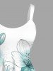 Flowers Colorblock Watercolor Print Hawaii Tank Dress -  
