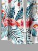 Chemise hawaïenne grande taille pour homme, à imprimé flamants roses, perroquets, fleurs d'hibiscus et feuilles, boutons et poche. - Bleu L