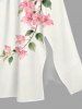 Flowers Leaf Cloud Print Split Hawaii Midi Dress -  
