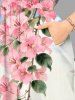 Flowers Leaf Cloud Print Split Hawaii Midi Dress -  