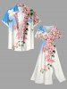 Flowers Leaf Cloud Print Split Hawaii Midi Dress -  