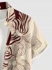 Tropical Flower Colorblock Print Buttons Pocket Hawaii Shirt For Men -  