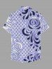 Chemise hawaïenne à imprimé floral grande taille et poches boutonnées pour hommes - Bleu S