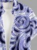 Chemise hawaïenne à imprimé floral grande taille et poches boutonnées pour hommes - Bleu S