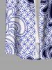 Chemise hawaïenne à imprimé floral grande taille et poches boutonnées pour hommes - Bleu S