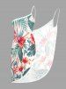 Paréo de plage convertible grande taille à imprimé tropical floral et feuilles, style hawaïen - Blanc L
