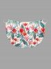 Plus Size Flowers Leaf Tropical Print Convertible Hawaii Beach Cover -  