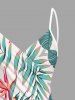 Plus Size Flowers Leaf Tropical Print Convertible Hawaii Beach Cover -  