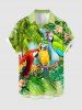 Ensemble de plage hawaïen assorti pour couples, imprimé feuilles tropicales et cocotier, grandes tailles - Vert 