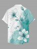 Ensemble de plage hawaïen assorti pour couples, imprimé aquarelle colorblock floral, grandes tailles - Turquoise Foncée 