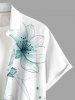 Ensemble de plage hawaïen assorti pour couples, imprimé aquarelle colorblock floral, grandes tailles - Turquoise Foncée 