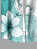 Ensemble de plage hawaïen assorti pour couples, imprimé aquarelle colorblock floral, grandes tailles - Turquoise Foncée 