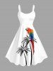 Coconut Tree Parrot Print Matching Hawaii Beach Outfit For Couples -  
