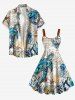 Plus Size Turtle Sailor Coloured Glass Print Hawaii A Line Dress -  