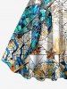 Turtle Sailor Coloured Glass Print Hawaii A Line Dress - Blanc 6X