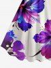 Hibiscus Flower Print Hawaii A Line Dress -  