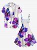 Hibiscus Flower Print Hawaii A Line Dress -  