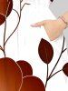 Plus Size Flower Leaf Branch Contrast Colorblock Print Hawaii Split Pocket A Line Midi Dress -  
