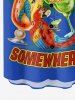 Chemise hawaïenne grande taille pour homme, à imprimé perroquet, jus de fruits et cocotier, boutons et poche. - Bleu M