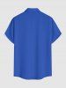 Chemise hawaïenne grande taille pour homme, à imprimé perroquet, jus de fruits et cocotier, boutons et poche. - Bleu 3XL