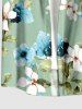 Chemise hawaïenne grande taille à imprimé floral et feuilles, boutons et poche pour homme - Vert clair S