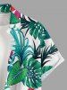 Hibiscus Flowers Tropical Leaf Print Buttons Pocket Hawaii Shirt For Men -  