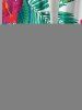 Hibiscus Flowers Tropical Leaf Print Buttons Pocket Hawaii Shirt For Men -  