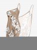 Paréo de plage convertible grande taille à imprimé floral et feuilles, style hawaïen - Bronze XXS