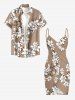 Flowers Leaf Print Convertible Hawaii Beach Cover -  