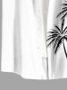 Coconut Tree Parrot Print Buttons Pocket Hawaii Shirt For Men - Blanc 5XL