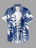 Coconut Tree Blue and White Porcelain Style Print Plus Size Matching Hawaii Beach Outfit For Couples -  