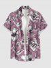 Tenue de plage hawaïenne assortie à imprimé floral et feuilles pour couples - Violet clair 