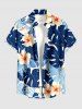 Tropical Leaf Hibiscus Flower Print Plus Size Matching Hawaii Beach Outfit For Couples -  
