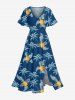 Pineapple Coconut Tree Print Matching Hawaii Beach Outfit For Couples -  