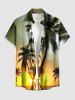 Coconut Tree Sun Ombre Print Plus Size Matching Hawaii Beach Outfit For Couples -  