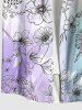 Chemise hawaïenne grande taille pour homme, à imprimé ombré de feuilles de tournesol, boutons et poche. - Multi S