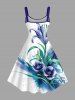Robe trapèze hawaïenne à imprimé aquarelle de fleurs et de plantes, grande taille - Concorde S