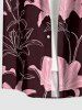 Lily Flower Print Hawaii Button Pocket Shirt For Men -  