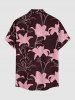 Lily Flower Print Hawaii Button Pocket Shirt For Men -  
