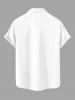 Plus Size Flower Leaf Plant Watercolor Print Hawaii Button Pocket Shirt For Men -  
