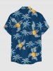 Pineapple Coconut Tree Print Buttons Pocket Hawaii Shirt For Men -  