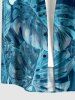 Flowers Tropical Leaf Print Buttons Pocket Hawaii Shirt For Men -  
