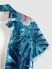 Flowers Tropical Leaf Print Buttons Pocket Hawaii Shirt For Men -  