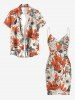 Flowers Leaf Print Convertible Hawaii Beach Cover -  
