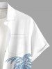Chemise hawaïenne grande taille à imprimé cocotiers, boutons et poches pour homme - Bleu clair S