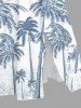 Plus Size Coconut Tree Print Split Hawaii Midi Dress - Bleu clair 5X