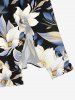 Flowers Leaf Print Split Hawaii Midi Dress -  