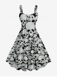 Robe débardeur hawaïenne à imprimé têtes de mort grande taille - Noir XS