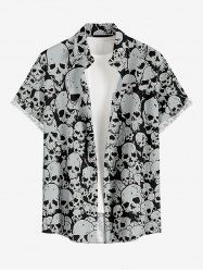 Skulls Print Buttons Pocket Hawaii Shirt For Men -  