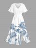 Coconut Tree Print Plus Size Matching Hawaii Beach Outfit For Couples -  